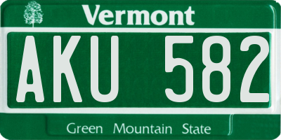 VT license plate AKU582