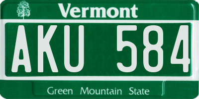 VT license plate AKU584