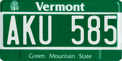 VT license plate AKU585