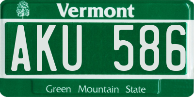 VT license plate AKU586