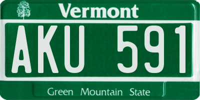 VT license plate AKU591