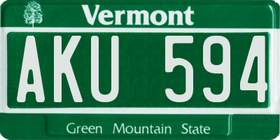 VT license plate AKU594