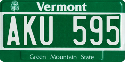 VT license plate AKU595