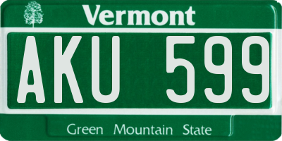 VT license plate AKU599