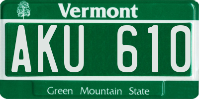 VT license plate AKU610