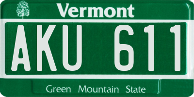 VT license plate AKU611