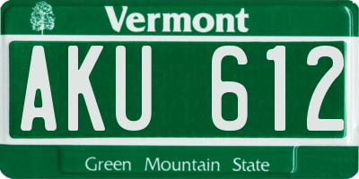 VT license plate AKU612