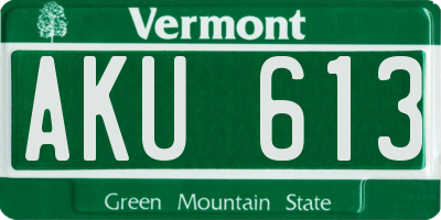VT license plate AKU613