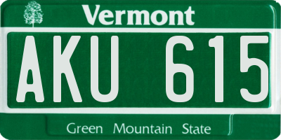 VT license plate AKU615