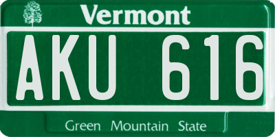 VT license plate AKU616