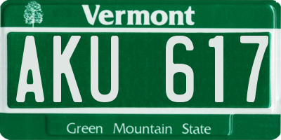 VT license plate AKU617
