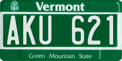 VT license plate AKU621