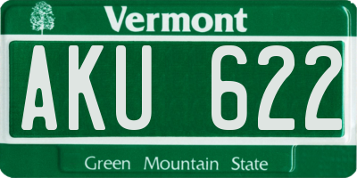VT license plate AKU622