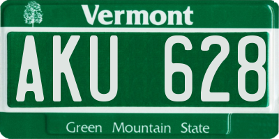 VT license plate AKU628