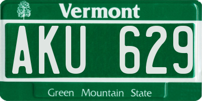 VT license plate AKU629