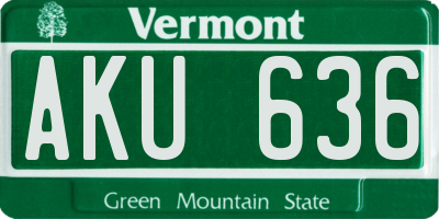 VT license plate AKU636
