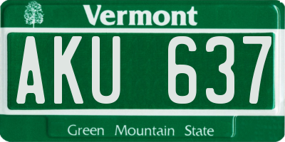 VT license plate AKU637