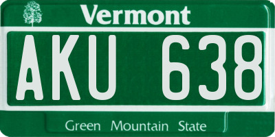 VT license plate AKU638