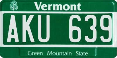 VT license plate AKU639