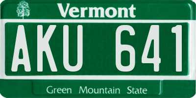 VT license plate AKU641