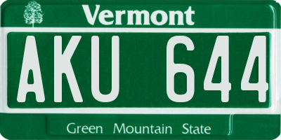 VT license plate AKU644