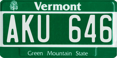 VT license plate AKU646