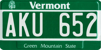 VT license plate AKU652