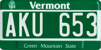 VT license plate AKU653
