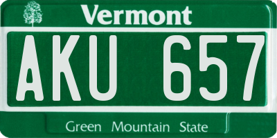 VT license plate AKU657