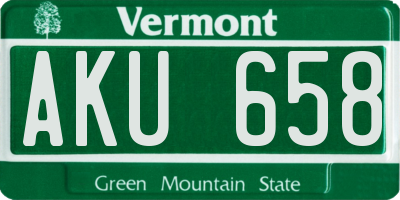 VT license plate AKU658