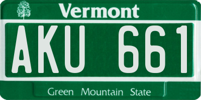 VT license plate AKU661