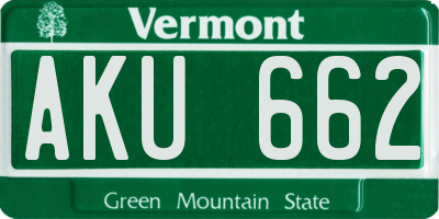 VT license plate AKU662