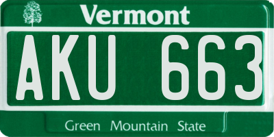 VT license plate AKU663
