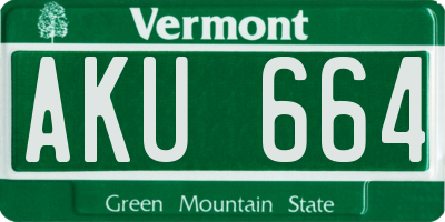 VT license plate AKU664