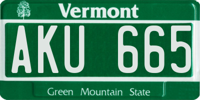 VT license plate AKU665