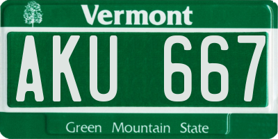 VT license plate AKU667