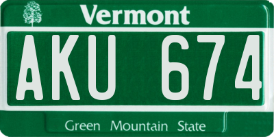 VT license plate AKU674