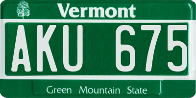 VT license plate AKU675