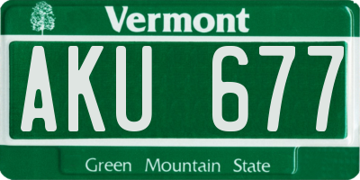 VT license plate AKU677