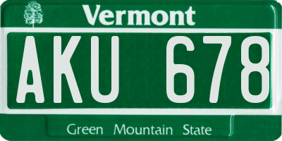 VT license plate AKU678