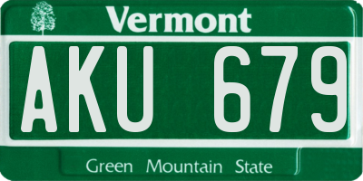 VT license plate AKU679