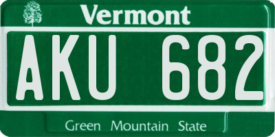 VT license plate AKU682