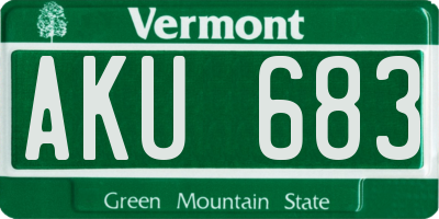 VT license plate AKU683