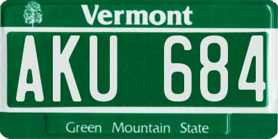 VT license plate AKU684