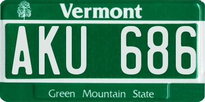 VT license plate AKU686