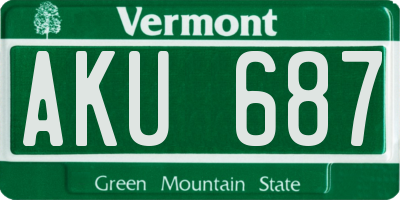 VT license plate AKU687