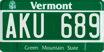 VT license plate AKU689