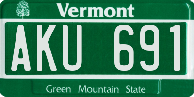 VT license plate AKU691