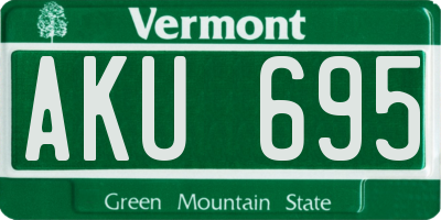 VT license plate AKU695