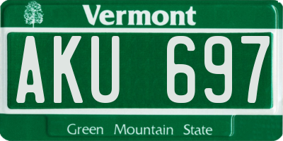 VT license plate AKU697